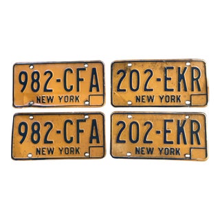Vintage New York State License Plates - Set of 4 For Sale