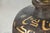 Vintage Indian Metal Jug Converted to Table Lamp with Hand-Painted Script For Sale In New York - Image 6 of 16