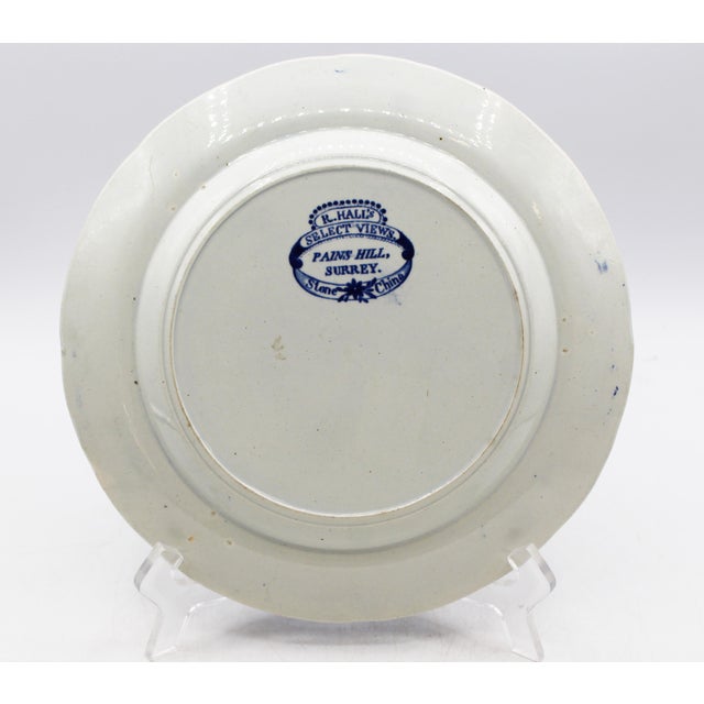Early 19th Century Circa 1822-1841 English Flow Blue Stone China Plate by Swan Bank Pottery For Sale - Image 5 of 7