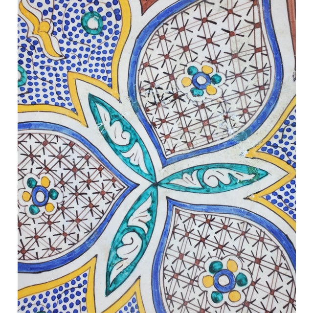 A rare or one of a kind vintage Moroccan plate / charger for decoration only. This 20" diametre plate is hand painted and...