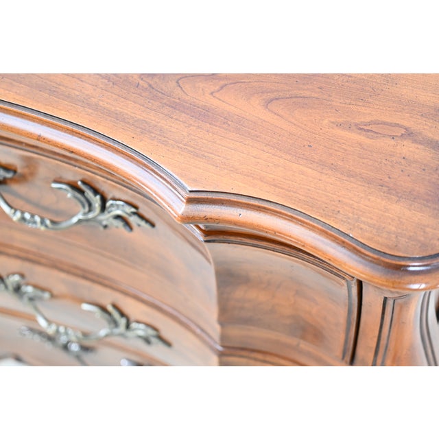 John Widdicomb French Louis XV Style Cherry Bombe Nine Drawer Dresser For Sale - Image 12 of 17