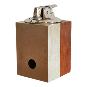 Vintage Mid Century Modern Rosewood & Brushed Aluminum Table Lighter