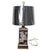 1950s 1950s Asian Chinoiserie Ceramic Table Lamp, Black with Scenic Design For Sale - Image 5 of 13