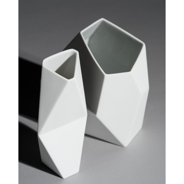 2000 - 2009 Surface Bisque Porcelain Vases by Achim Haigis for Rosenthal, 2007, Set of 2 For Sale - Image 5 of 12