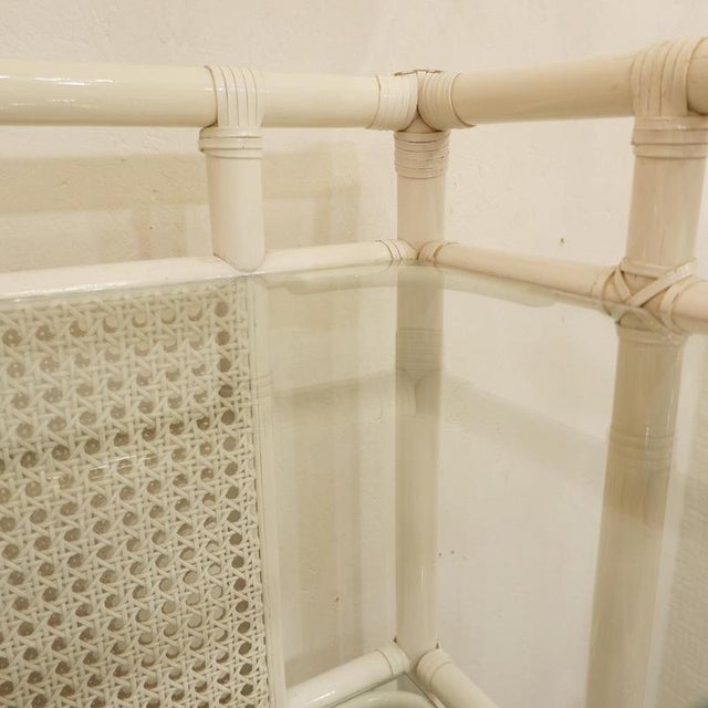 Lacquered Bamboo and Glass Canework Shelves, 1980s, Italy, Set of 2 For Sale - Image 11 of 13