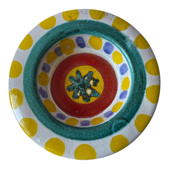 Italian 1960's Giovanni DeSimone Decorative Pottery Dish For Sale
