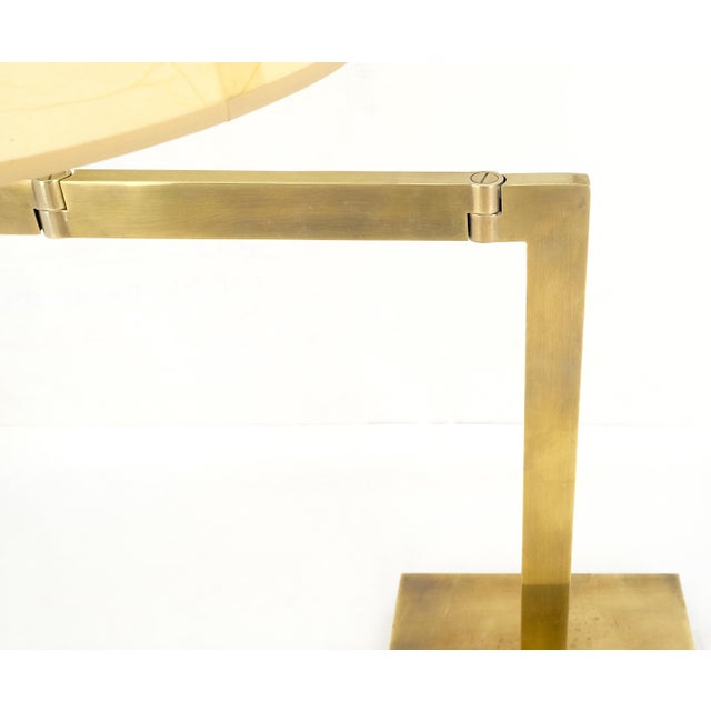 MId Century Modern Solid Bronze or Brass Adjustable Arm Table Lamp w/ Shade MINT For Sale - Image 10 of 12