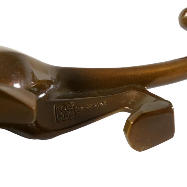 Metal Bronze Puma Sculpture from Janet Rosetta, 1990s For Sale - Image 7 of 8