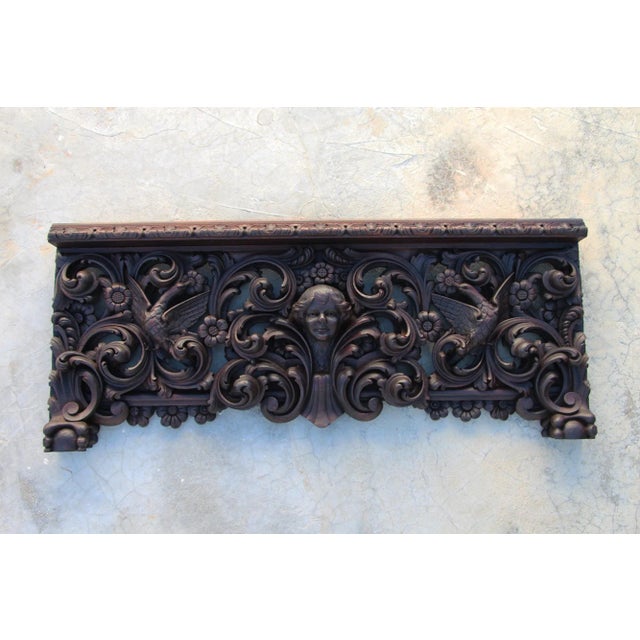 18th Century Antique Wooden Cherub, Baroque Wall Retable For Sale - Image 12 of 12