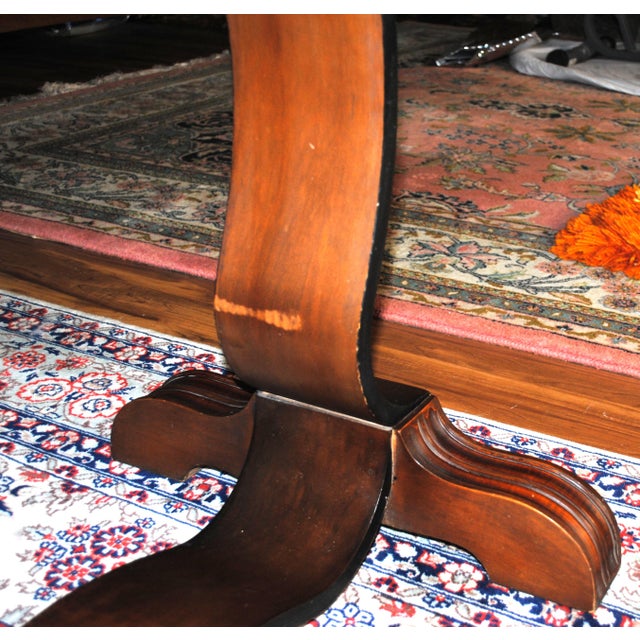 Wood Antique Empire Styled Mahogany Library Table For Sale - Image 7 of 13
