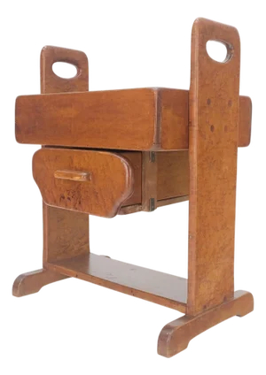 Unusual Solid Colonial Maple Gallery Top Side End Table One Drawer MINT