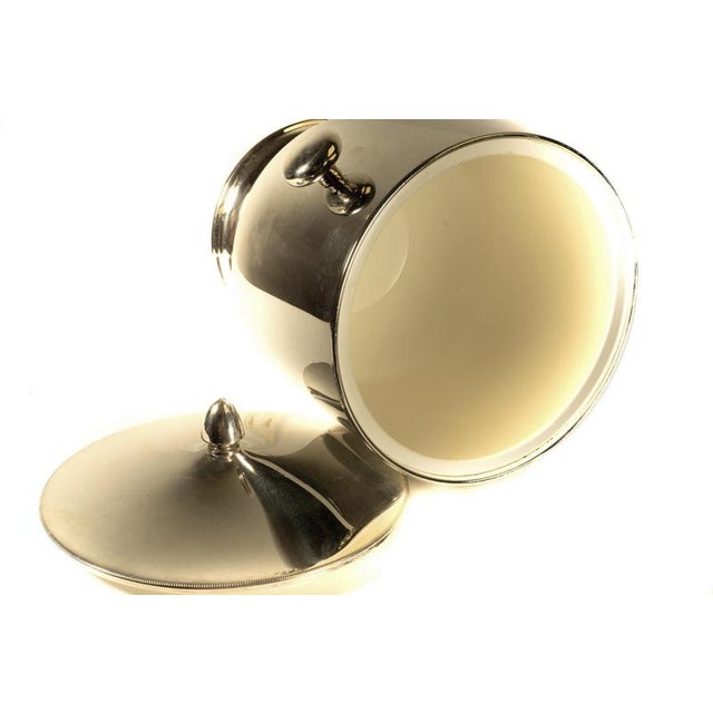 Antique Silver-Plated Ice Bucket attributed to Maestri Vetrai, Italy, 1970s For Sale - Image 4 of 5