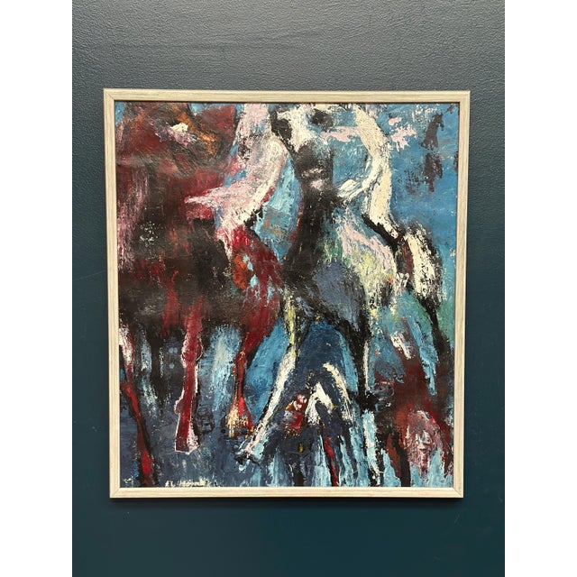 E. L. Höglund, Häst, 1950s, Oil Painting on Canvas, Framed For Sale - Image 11 of 18