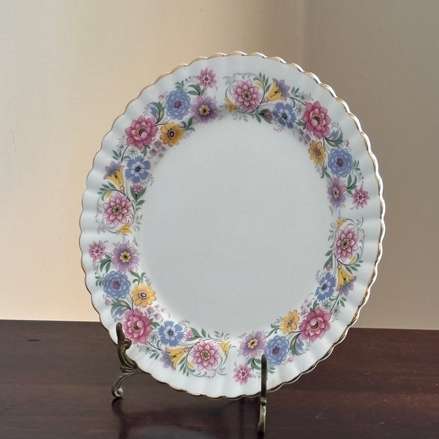 Royal Stafford Vintage English Bone China Decorative Dessert Plate For Sale - Image 4 of 13