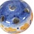 Blue Vintage Italian Hand-Painted Blue & Yellow Floral Ceramic Flower Frog Bud Vase For Sale - Image 8 of 13