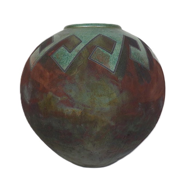 Large Studio Pottery Vase R. Kevin Kelley Raku Signed 11.5" X 11.5" For Sale - Image 4 of 7