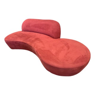 Vladimir Kagan Zoe Sofa for American Leather in Cinnabar Ultrasuede For Sale