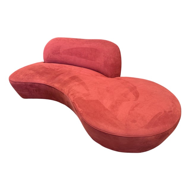 Vladimir Kagan Zoe Sofa for American Leather in Cinnabar Ultrasuede For Sale