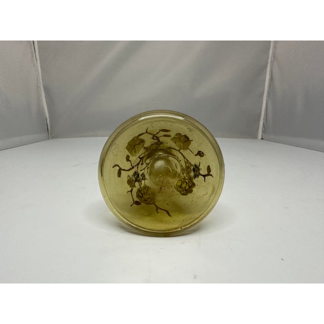 Glass Fritz Heckert Art Glass Bud Vase: Antique Enamel Floral Bohemia For Sale - Image 7 of 10