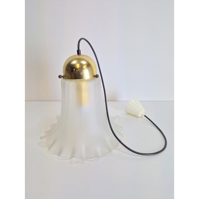 Gold Vintage Glass & Brass Handkerchief Pendant Lamp from Peill & Putzler, 1960s For Sale - Image 8 of 11