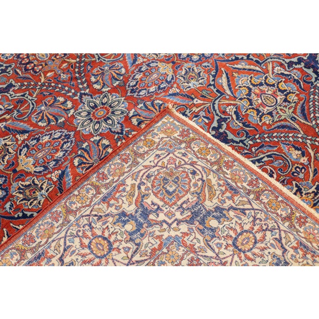 Antique Persian Isfahan Rug 9'0" X 12'0" For Sale - Image 11 of 12
