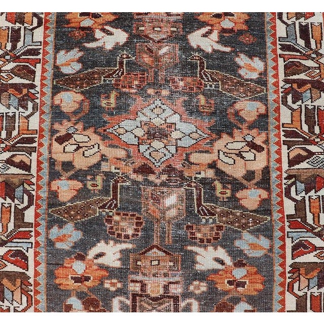 Early 20th Century Antique Persian Hamedan Runner in All-Over Floral Design in Brown, Orange, Ivory 3'2"x9'9" For Sale - Image 5 of 11