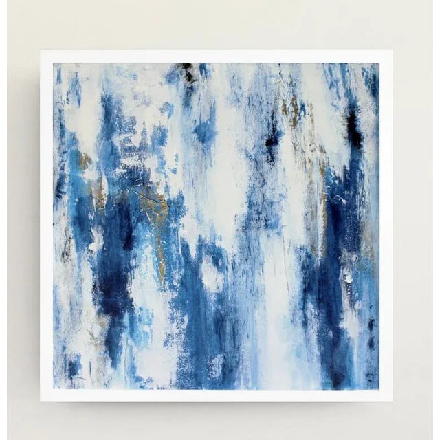 CRACKED BLUE ICE is a modern original abstract art painting. Created with acrylics and mediums on canvas. This painting is...