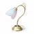Vintage Art Nouveau Style Brass and Frosted Glass Flower Table Lamp For Sale - Image 9 of 9