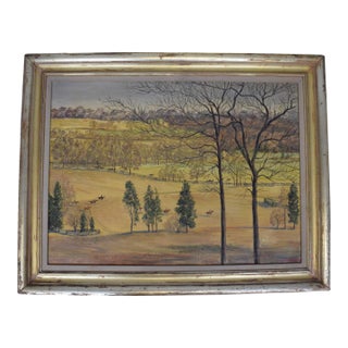 The Meadowbrook Hunt Crossing the Whitney Fields 1941 O/C by Charles Baskerville For Sale