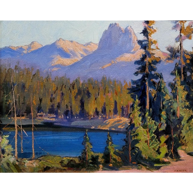 Impressionist Irving Kraut Manoir -Lake George in the Sierra Mountain-Impressionist Oil Painting For Sale - Image 3 of 9