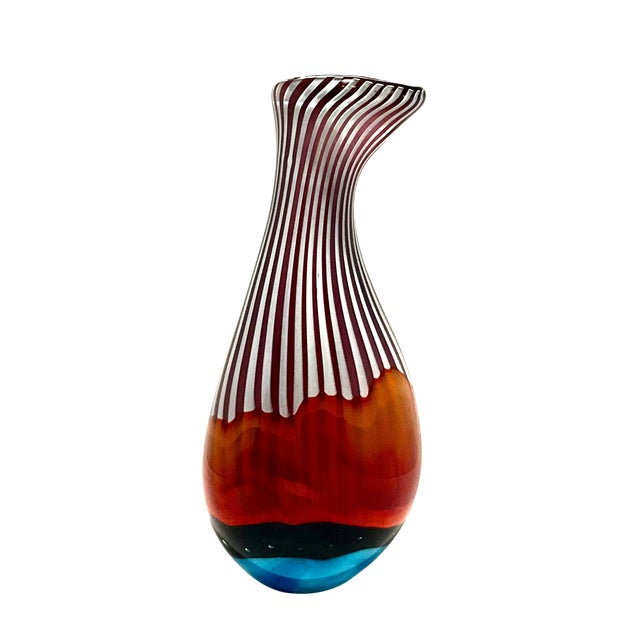 Mid-Century Modern 1950s AVeM Murano Hand-Blown Vase | Attributed to Anzolo Fuga | Astrale Series Italian Art Glass For Sale - Image 3 of 8