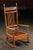 Victorian Antique Wooden Rocking Chair With Red Cushion For Sale - Image 3 of 10