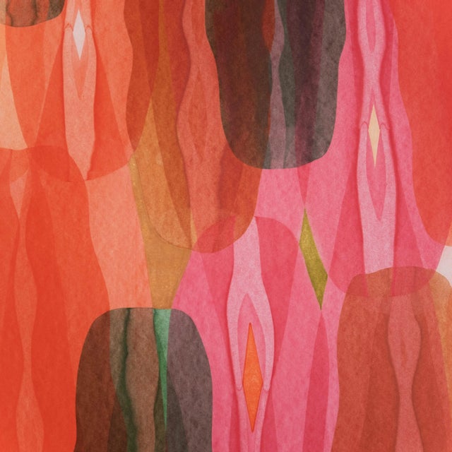 Red "Cherry Soaked Teeth" Work on Paper by Artist Casey R Klein For Sale - Image 8 of 8