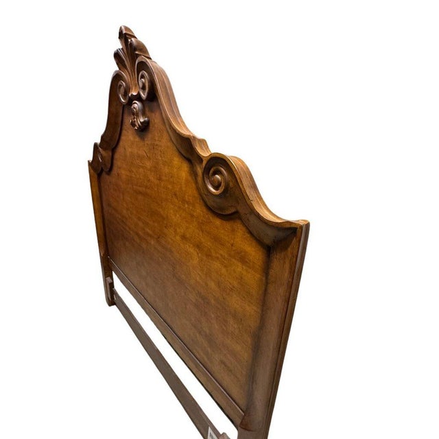 1990s Century Furniture Queen Size Bedframe With Attached Ruffled Skirt For Sale - Image 9 of 12