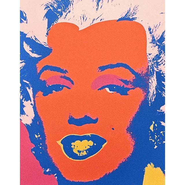 Andy Warhol (after) "Marilyn Monroe red-orange" print, size 60 x 60 cm, plate signed bottom right, numbered with pencil on...