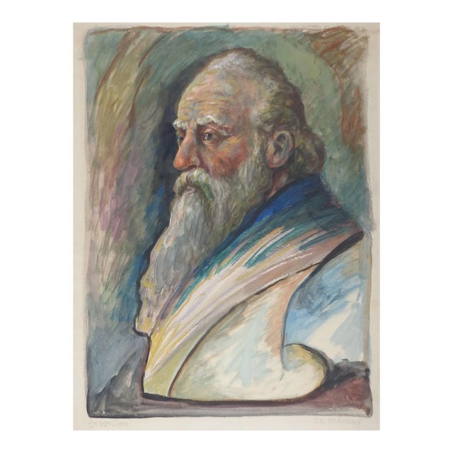 Vintage Charles Berkeley Normann Portrait Painting For Sale