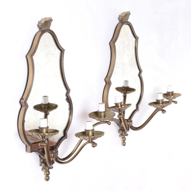 Pair of Mirrored Wall Sconces For Sale - Image 9 of 9