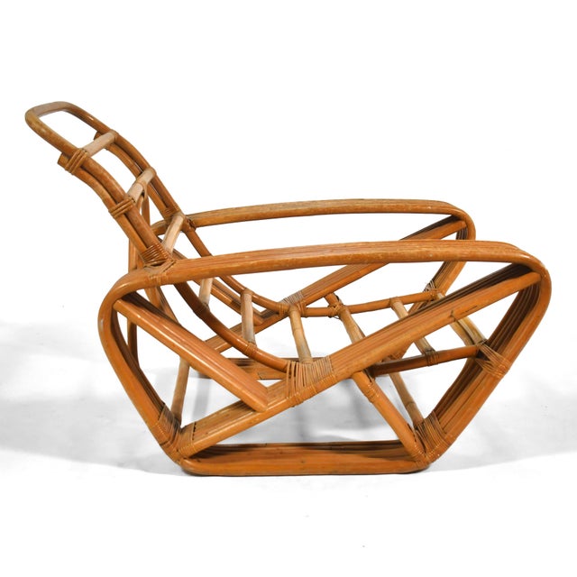 Brown Paul Frankl 6-Band Rattan Pretzel Arm Chaise For Sale - Image 8 of 9