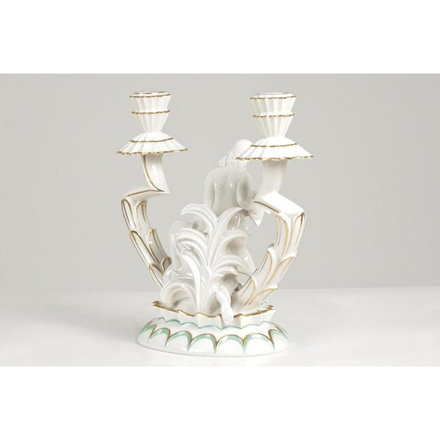 Gold Chandelier in Porcelain by Karl Tutter, Germany, 1925 For Sale - Image 8 of 15
