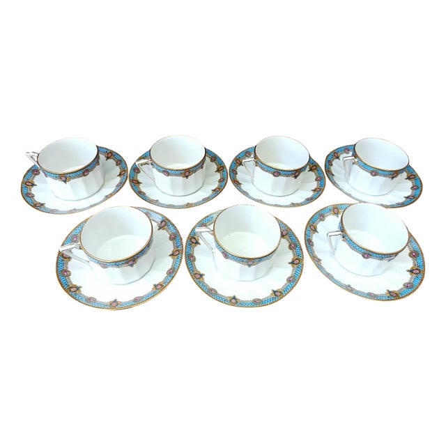 Limoges Coffee Service by Chabrol & Poirier, 1925, Set of 7 For Sale