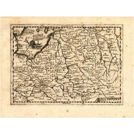Antique Map of Gelderland and Overijssel by Guicciardini, 1613 For Sale