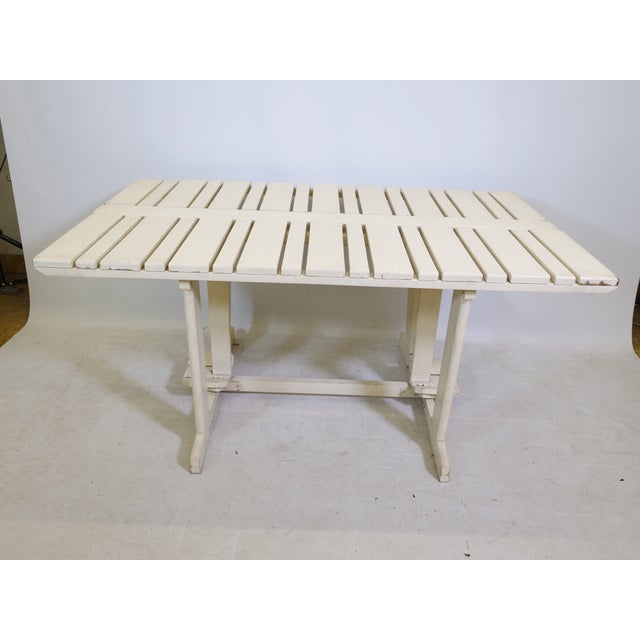 Mid-Century Modern Mid-Century Folding Wooden Riviera Garden Table from Triconfort, 1970s For Sale - Image 3 of 11
