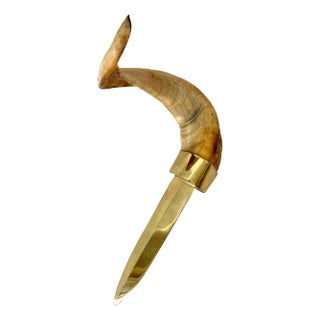 Brass and Horn Letter Opener For Sale