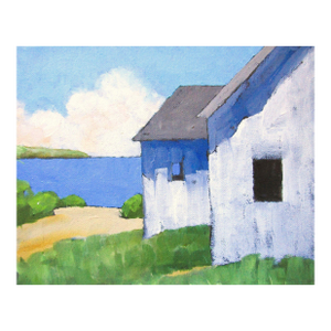 Pacific Coast Cottage Lynne French 8x10 Landscape Oil Painting