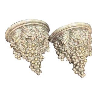 Gold Resin Grapes Wall Brackets / Shelves For Sale
