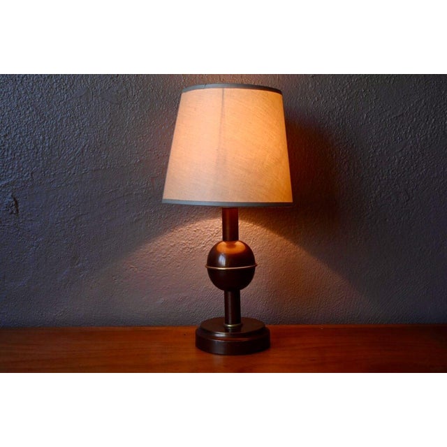 Art Deco Bohemian Style Gilt Brass Table Lamp, France, 1940s For Sale - Image 6 of 11