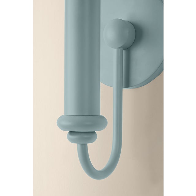 2020s Mitzi Yara 6.5 in. 1 Light Wall Sconce in Soft Bisque and Dusk Blue Finish For Sale - Image 5 of 7