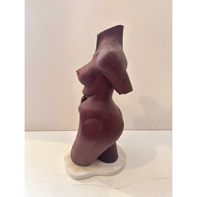 Wood 1970s Hand-Carved Wooden Female Sculpture For Sale - Image 7 of 9