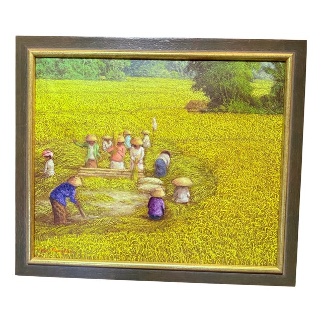 Si Nguyen, Grain Harvest, 1960s, Oil on Canvas For Sale