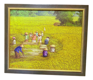 Si Nguyen, Grain Harvest, 1960s, Oil on Canvas